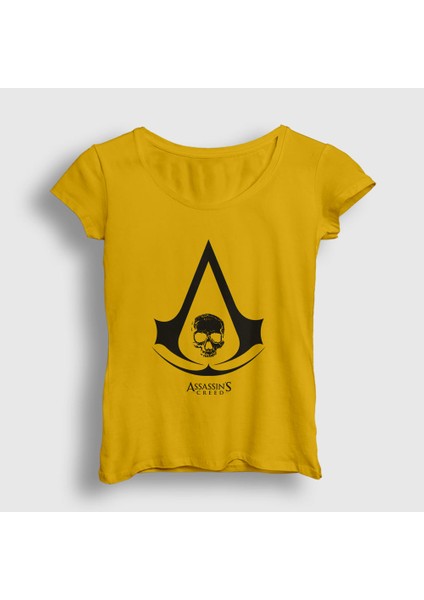 Kadın Sarı Skull Assassin's Creed T-Shirt