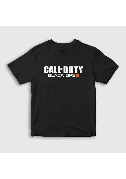 Unisex Çocuk Siyah Black Ops Call Of Duty T-Shirt