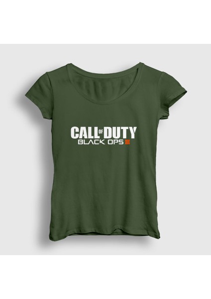Kadın Haki Black Ops Call Of Duty T-Shirt