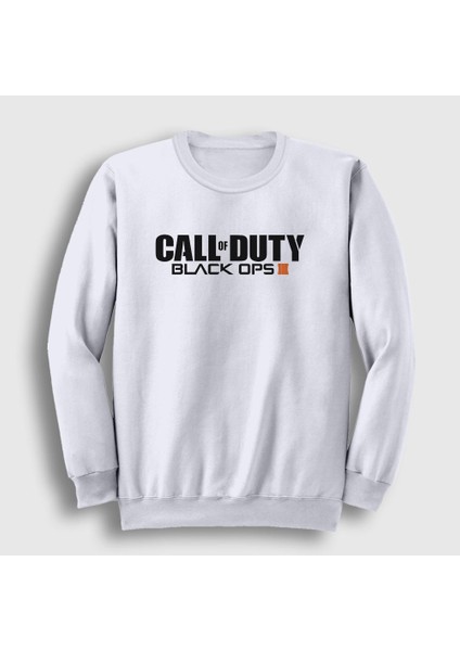 Unisex Beyaz Black Ops Call Of Duty Sweatshirt