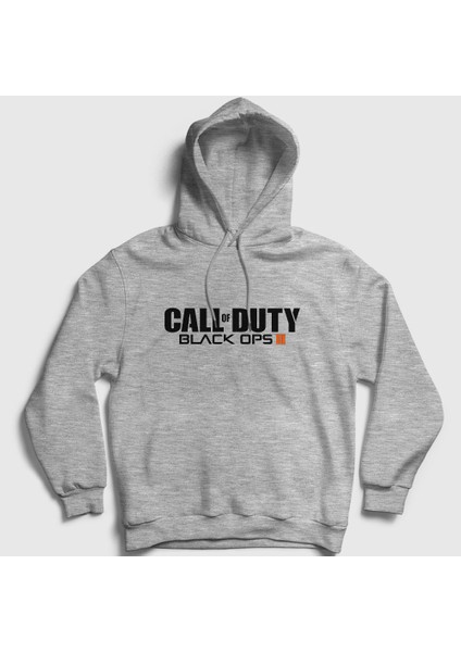 Unisex Gri Black Ops Call Of Duty Kapüşonlu Sweatshirt