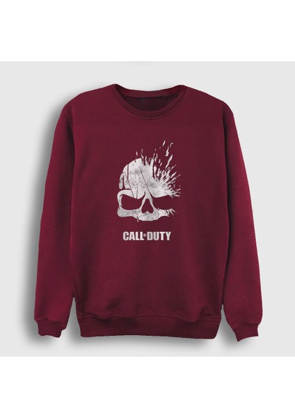 Unisex Bordo Skull Call Of Duty Sweatshirt
