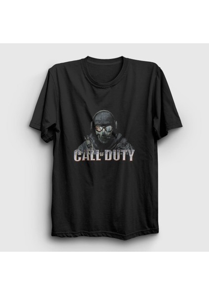 Unisex Siyah Soldier Call Of Duty T-Shirt