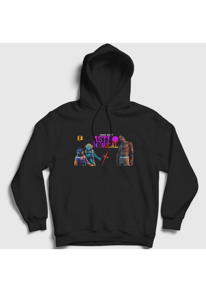 Unisex Siyah Astronomical Fortnite Kapüşonlu Sweatshirt