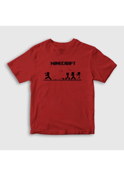 Unisex Çocuk Kırmızı Arrows Minecraft T-Shirt