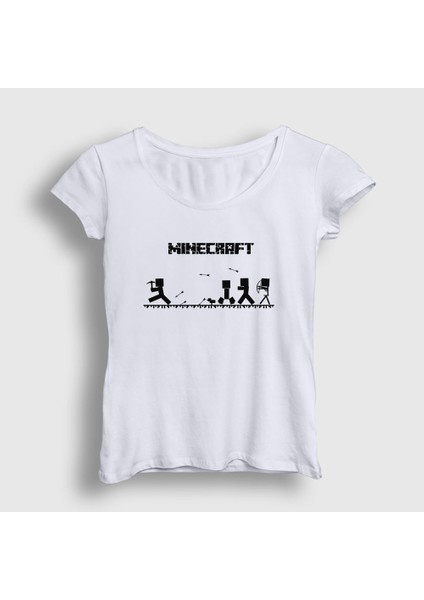 Kadın Beyaz Arrows Minecraft T-Shirt
