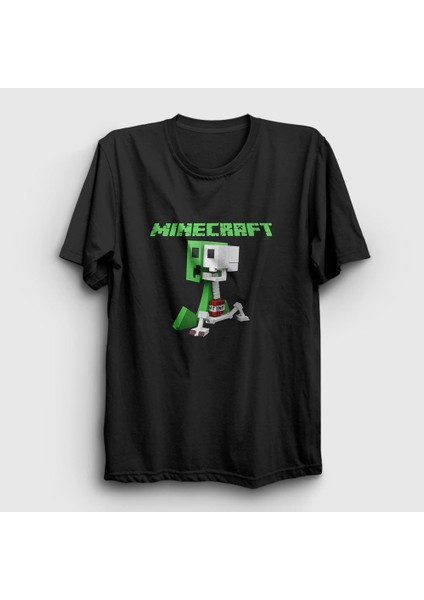 Unisex Siyah Creeper Minecraft T-Shirt