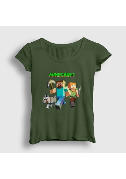 Kadın Haki Miners Minecraft T-Shirt