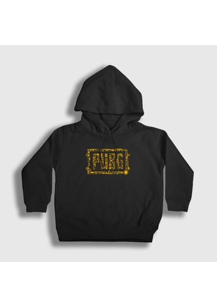Unisex Çocuk Siyah Ammo Pubg Kapüşonlu Sweatshirt