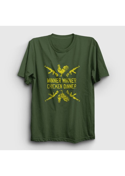 Unisex Haki Chicken Dinner Pubg T-Shirt