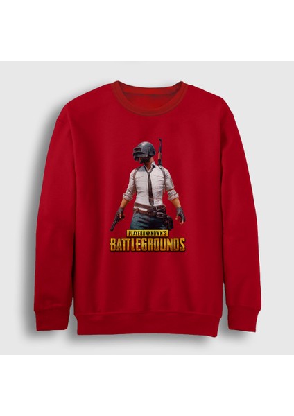Unisex Kırmızı Cover Pubg Sweatshirt