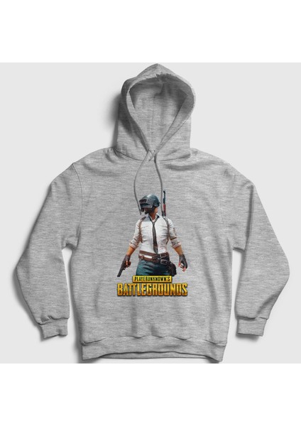 Unisex Gri Cover Pubg Kapüşonlu Sweatshirt