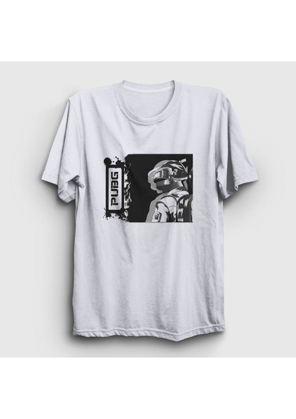 Unisex Beyaz Helmet Pubg T-Shirt