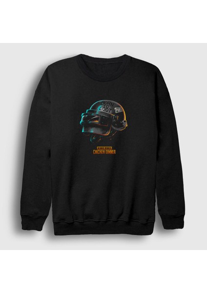 Unisex Siyah Kask Pubg Sweatshirt
