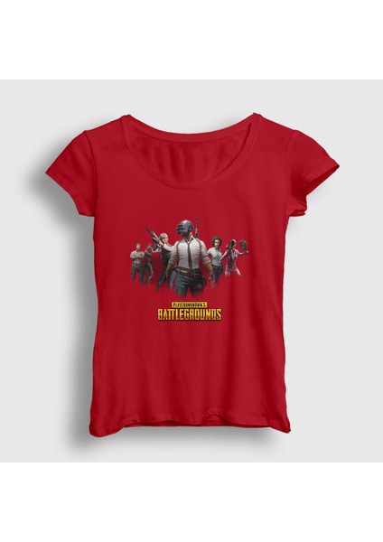 Kadın Kırmızı Team Pubg T-Shirt