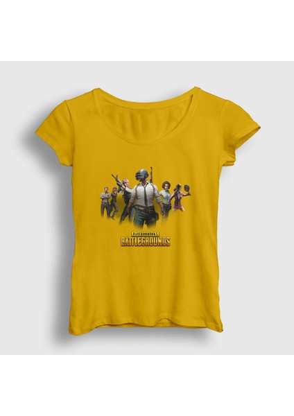 Kadın Sarı Team Pubg T-Shirt