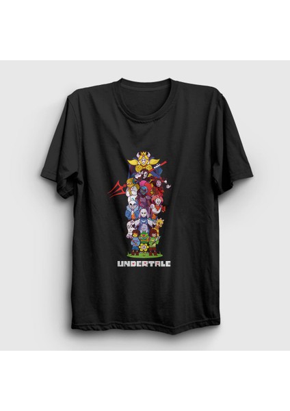 Unisex Siyah All Undertale T-Shirt