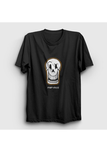Unisex Siyah Face Papyrus Undertale T-Shirt