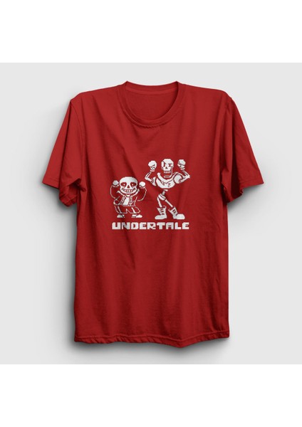 Unisex Kırmızı Sans Papyrus Undertale T-Shirt