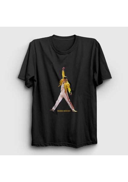 Unisex Siyah Pose Queen Freddie Mercury T-Shirt