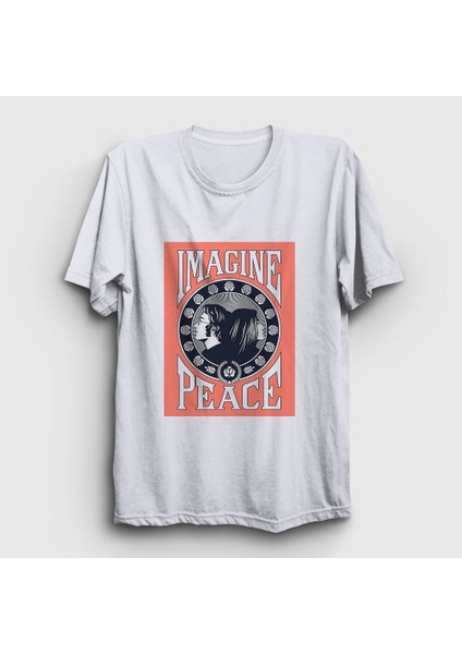 Unisex Beyaz Peace Beatles John Lennon T-Shirt
