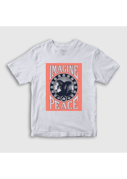 Unisex Çocuk Beyaz Peace Beatles John Lennon T-Shirt