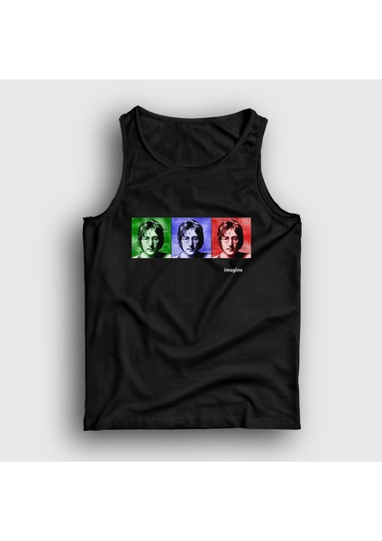 Unisex Siyah Portraits Beatles John Lennon Atlet