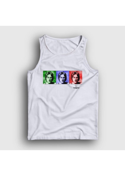 Unisex Beyaz Portraits Beatles John Lennon Atlet