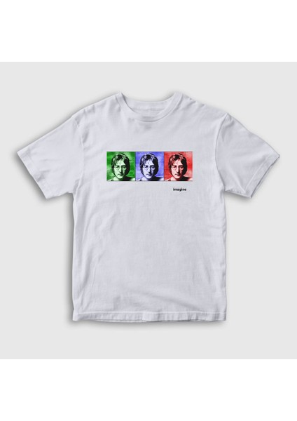 Unisex Çocuk Beyaz Portraits Beatles John Lennon T-Shirt