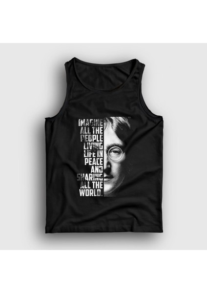 Unisex Siyah Sharing Beatles John Lennon Atlet