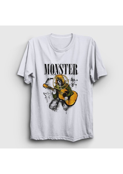 Unisex Beyaz Monster Nirvana Kurt Cobain T-Shirt