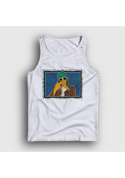 Unisex Beyaz Nirvana Kurt Cobain Atlet
