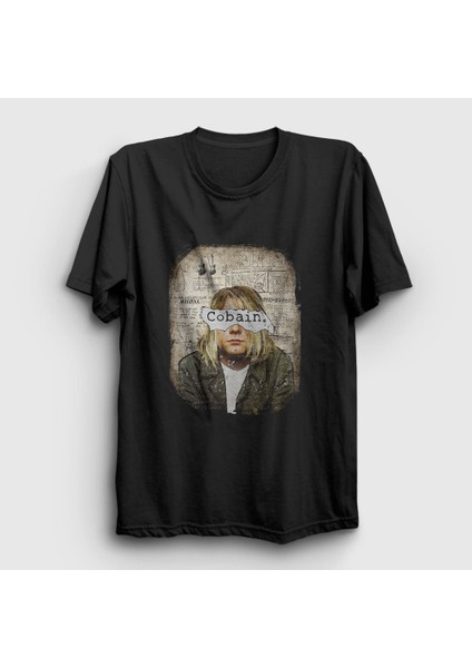 Unisex Siyah Paper Nirvana Kurt Cobain T-Shirt