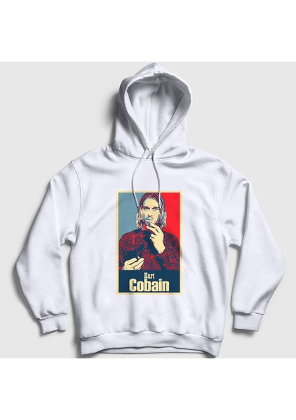 Unisex Beyaz Smoking Nirvana Kurt Cobain Kapüşonlu Sweatshirt