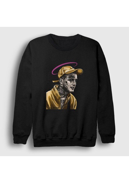 Unisex Siyah Angel Lil Peep Sweatshirt