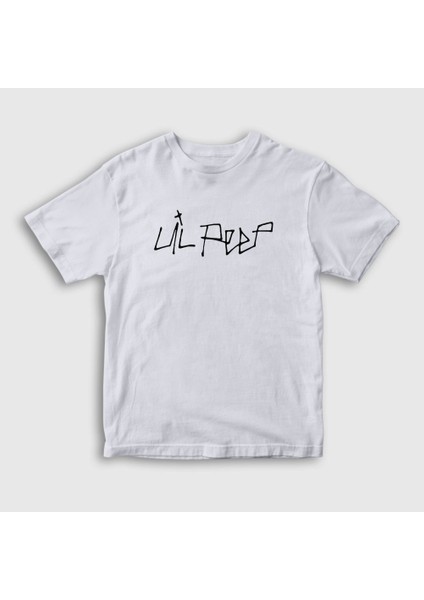 Unisex Çocuk Beyaz Logo Lil Peep T-Shirt
