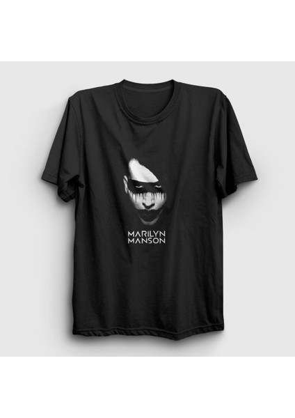 Unisex Siyah Dark Marilyn Manson T-Shirt