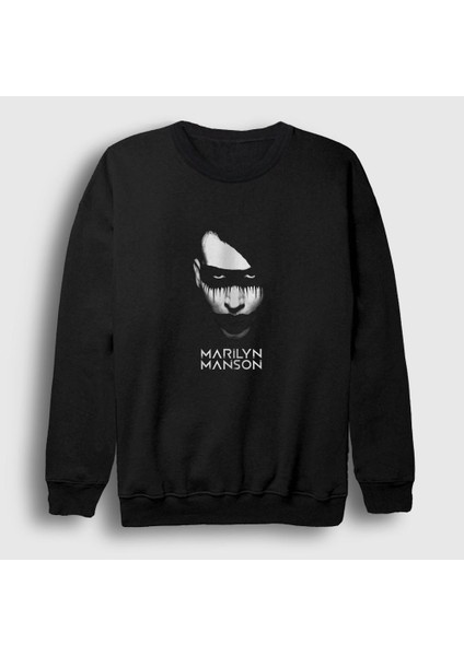 Unisex Siyah Dark Marilyn Manson Sweatshirt
