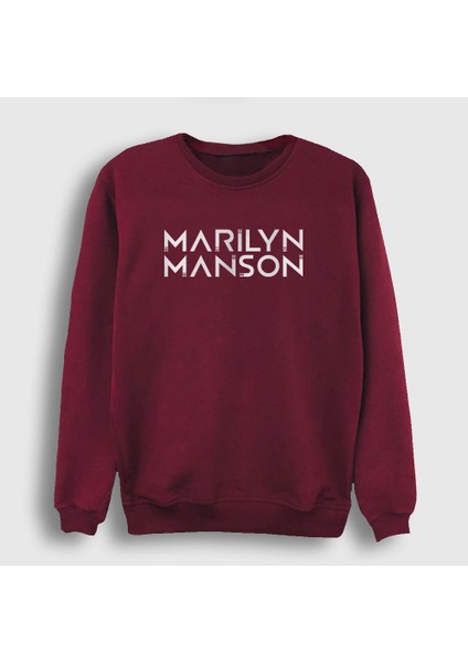 Unisex Bordo Logo Marilyn Manson Sweatshirt