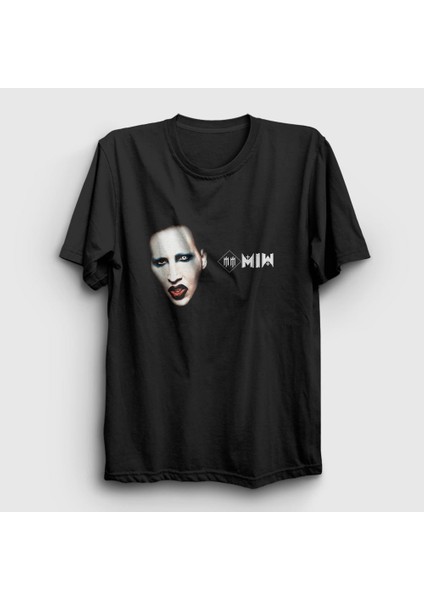Unisex Siyah MM Marilyn Manson T-Shirt