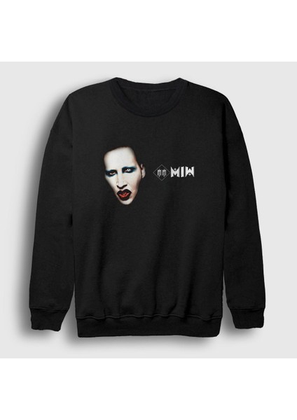 Unisex Siyah MM Marilyn Manson Sweatshirt
