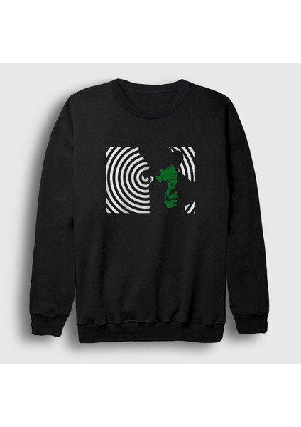 Unisex Siyah Spiral Marilyn Manson Sweatshirt