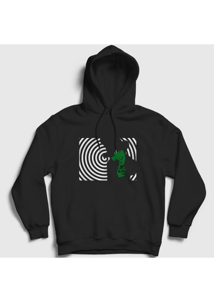 Unisex Siyah Spiral Marilyn Manson Kapüşonlu Sweatshirt