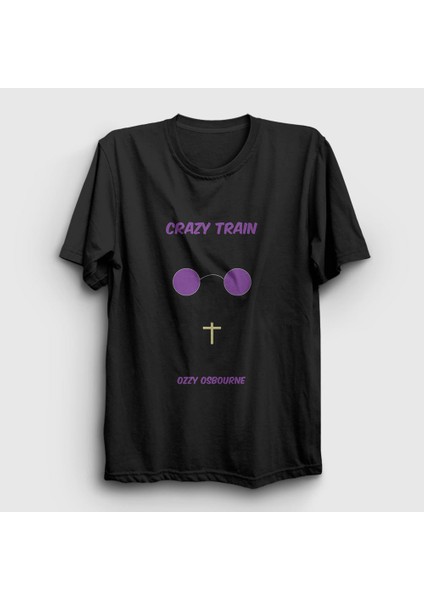 Unisex Siyah Crazy Train Ozzy Osbourne T-Shirt