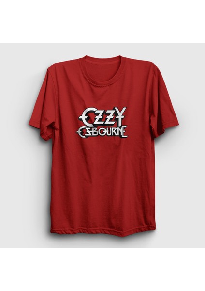 Unisex Kırmızı Logo Ozzy Osbourne T-Shirt