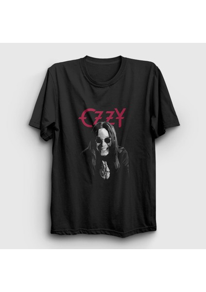 Unisex Siyah Pray Ozzy Osbourne T-Shirt