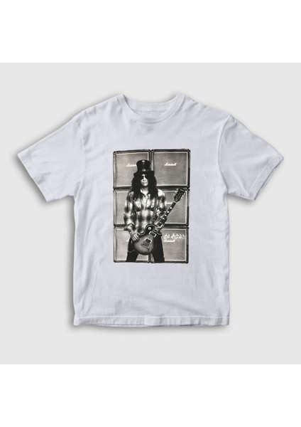 Unisex Çocuk Beyaz Amps Guns N' Roses Slash T-Shirt