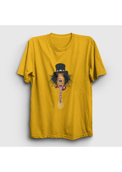 Unisex Sarı Guitar Guns N' Roses Slash T-Shirt