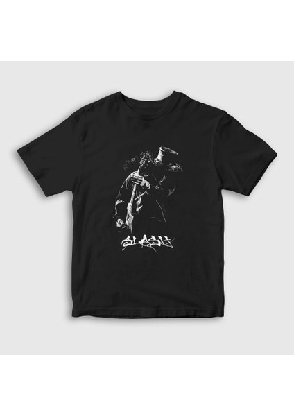 Unisex Çocuk Siyah Icon Guns N' Roses Slash T-Shirt