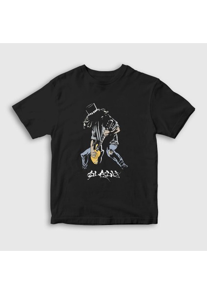 Unisex Çocuk Siyah Solo Guns N' Roses Slash T-Shirt